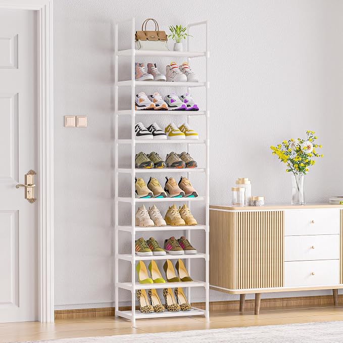 OYREL Shoe Rack, Sturdy Metal Space Saving Stackable Shoes Organizer