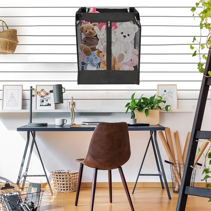 Kokone 2 Pack Wall Hanging Basket for Slat Walls- Mesh Storage Basket for Slatwall, Sport Balls Storage Organizer for Garage Slat Walls, Slatwall Accessories Storage Bin for Home Shop Garage Gym