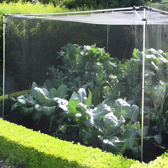 39 x 10 Ft Mosquito Netting for Garden Patio, Breathable Mesh Net for Bird and Insect Protection, Plant Cover for Vegetables, Fruits and Flowers, 3x12m Gray