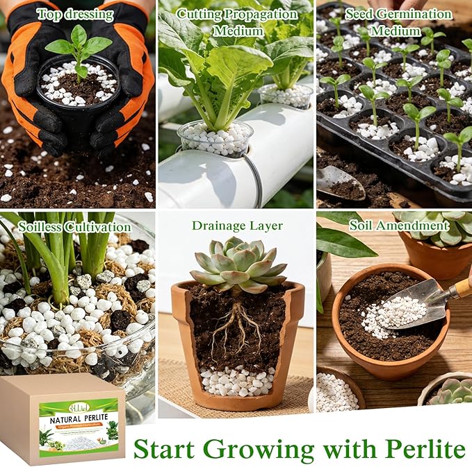 Halatool Soil Amendment 15QT Perlite for Plants Gardening Indoor Natural Potting Soil Mix Additive for Holding Moisture Aeration Drainage