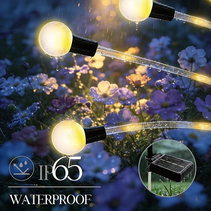 Solar Garden Lights Outdoor Decor(6pack,56LED) Upgraded Solar Swaying Light for Garden Decorative, Waterproof Firefly Light with Big Bulb, for Yard,Patio,Pathway,Party(Warm White)