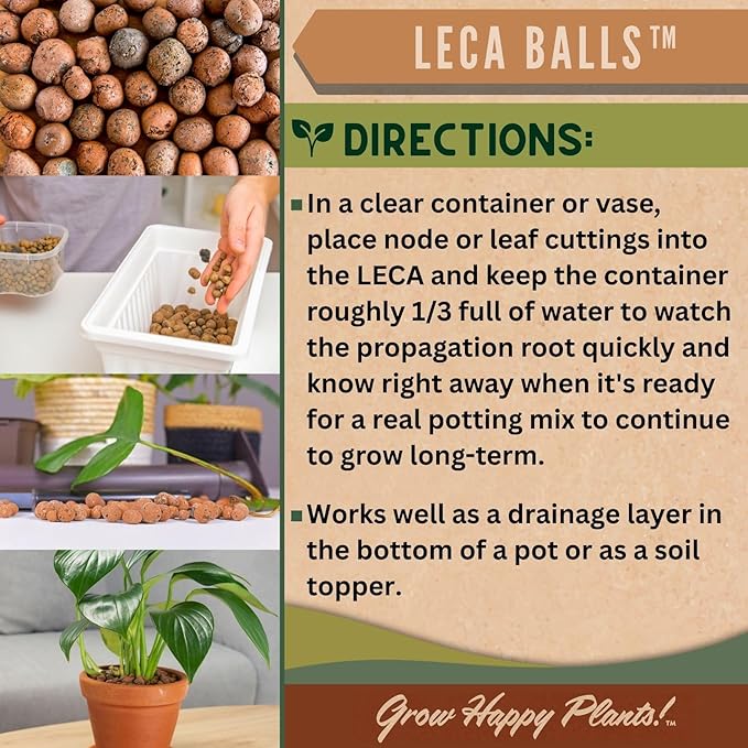 Sol Soils LECA Balls - Lightweight & 100% Natural Hydroponic Clay Pebbles for Plants - Soil Amendments to Improve Drainage, Aeration, and Support Healthy Root Growth - 1 Quart
