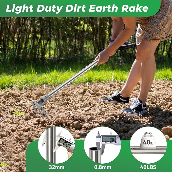 Professional Garden Hoe 49 Inch Long with Adjustable Long Handle - Heavy Duty Weeding & Cultivating Tool for Gardening, Lawn, and Yard Work