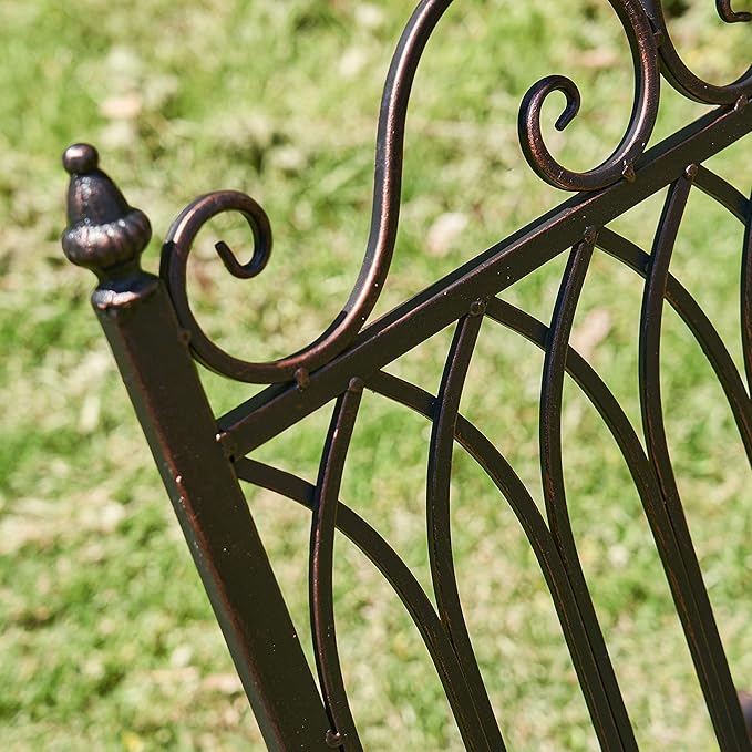 Zaer Ltd. Outdoor Metal Rocking Arm Chair (Arm Chair, Bronze)