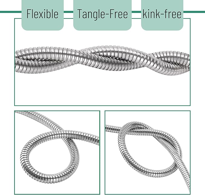 UNCO- Stainless Steel Metal Hose with 10 Functions Spray Nozzle, 75 ft, No Kink, Metal Garden Hose