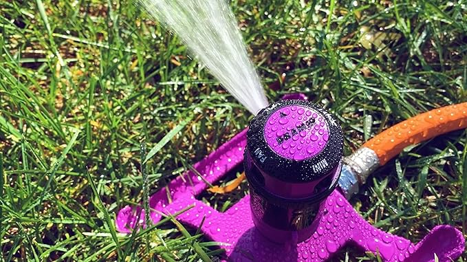 Dramm ColorStorm Gear Drive Sprinkler on Heavy Duty,Durable Metal Base, 4 Patterns, Ideal for Small, Medium & Large Areas with Pass Through Feature, Orange, 40 Foot Diameter