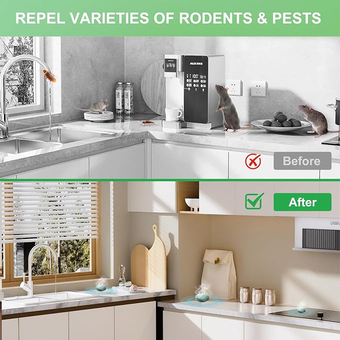 12PCS Mouse Rodent Repellent, Natural Mouse Repellent Peppermint Oil for Mice, Rats, Squirrels, Spiders and Pests, Keeps Pests Away Effectively from Garden & Home, Indoor & Outdoor Use