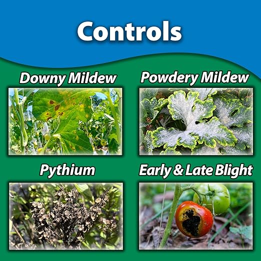 Monterey Complete Disease Control for Downy Mildew, Powdery Mildew, Pythium, Early and Late Blight, Organic Gardening OMRI Listed - 8oz