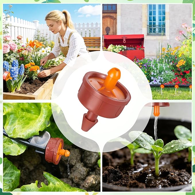 30Pcs 3 GPH Pressure Compensating Irrigation Drippers, Watering Spot GPH Dripper Drip Emitters Heads Constant Flow Outlet Heads for 1/4 Inch Irrigation Tubing for Garden Irrigation System