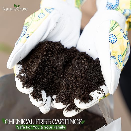 Earth Worm Castings 10lb - Organic Fertilizer Includes Humic Acid - Pure Worm Castings for Gardening