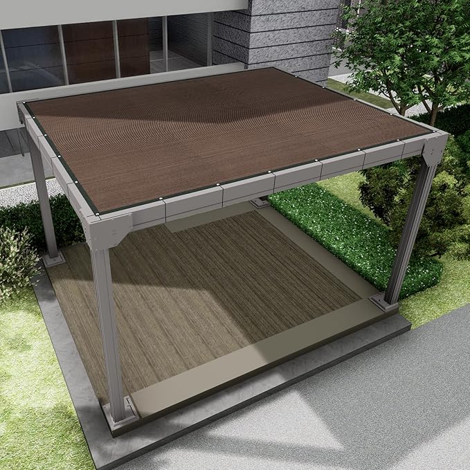 3'x 6' Pergola Shade Cover, Mocha Outdoor Sun Shade Cloth with Grommets UV Block Privacy Screen for Patio, Garden, Backyard