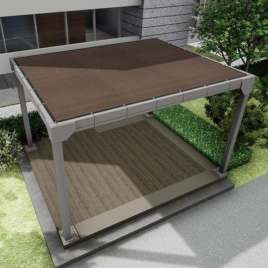 5'x 10' Pergola Shade Cover, Mocha Outdoor Sun Shade Cloth with Grommets UV Block Privacy Screen for Patio, Garden, Backyard