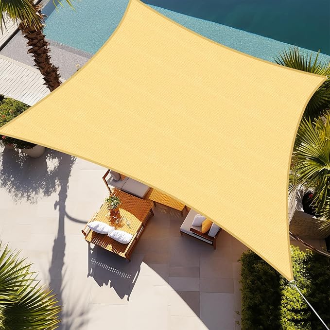 Shade&Beyond 16'x20' Rectangular Breathable UV Block Sun Shade Sail Outdoor Covering Cloth for Deck, Backyard, Pool, Sand (Customized Available)