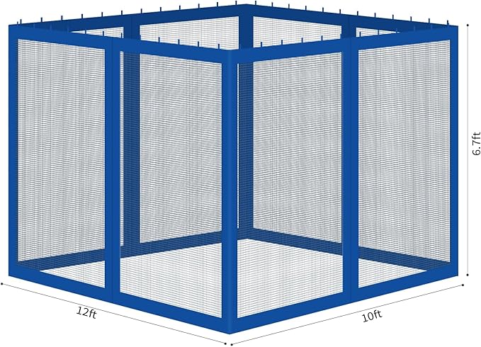 Gazebo Universal Replacement Mosquito Netting, 10' x 12' Outdoor Mesh Netting Screen 4-Panel Sidewall with Zipper for Patio Canopy Garden Porch Pergolas and Backyard, Blue(Mosquito Net Only)