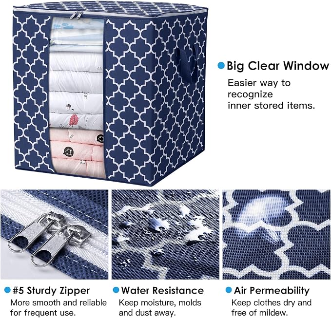 Storage Bags 6 Pack 100L Clothes Organization and Storage Containers