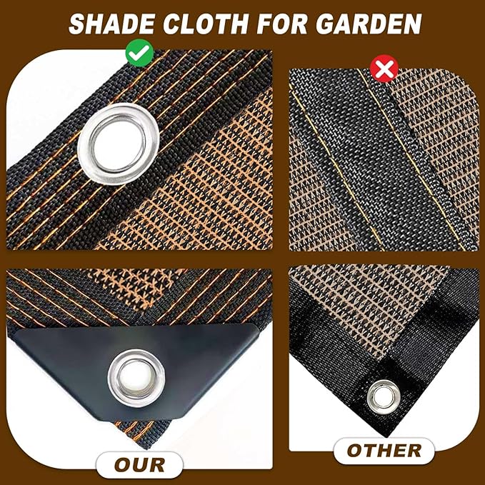 80% Shade Cloth, Durable Mesh Tarp with Grommets, Garden Sunblock Shade Cloth Shading Antifreezing for Plants Cover, Greenhouse, Barns Kennel, Patio, Tomatoes