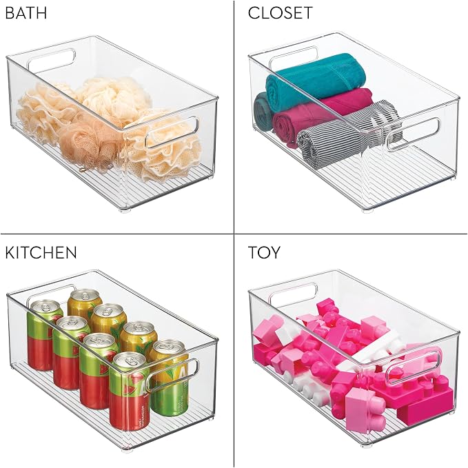 iDesign Stackable Fridge Bin, Set of 2, Clear