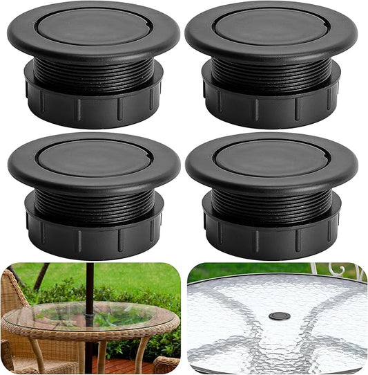 DECOHS 4 Pcs 2 Inch Parasol Umbrella Hole Ring Plug and Cap Set, Thicker Patio Table Hole Cover Insert, Deck Table Umbrella Holes Plug Replacement Parts for Outdoor Patio Table Garden Yard
