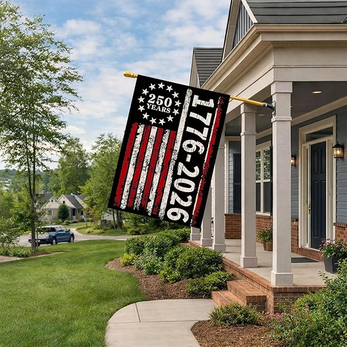 250 Anniversary Usa Garden Flags for Outside, 250 Anniversary USA Flag 1776-2026 Commemorative USA 250th Anniversary Banner 4th of July Decorations Patriotic Yard Sign Double-Sided Waterproof House Flag 28x40 Inch 250 Year American Flag