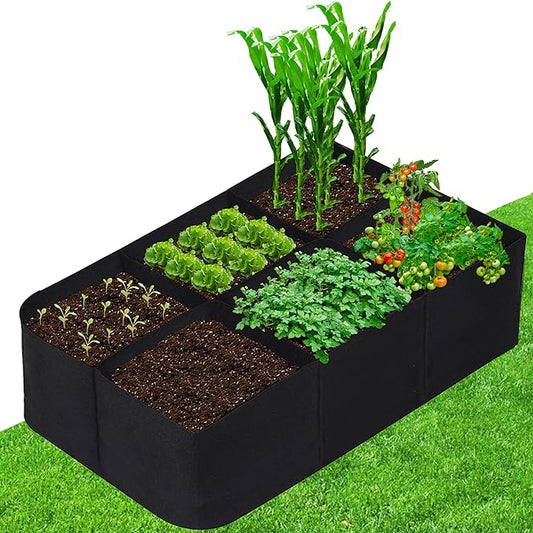 CJGQ Fabric Raised Garden Bed 4x2x1ft Garden Grow Bed Bags for Growing Herbs, Flowers and Vegetables 55 Gallon