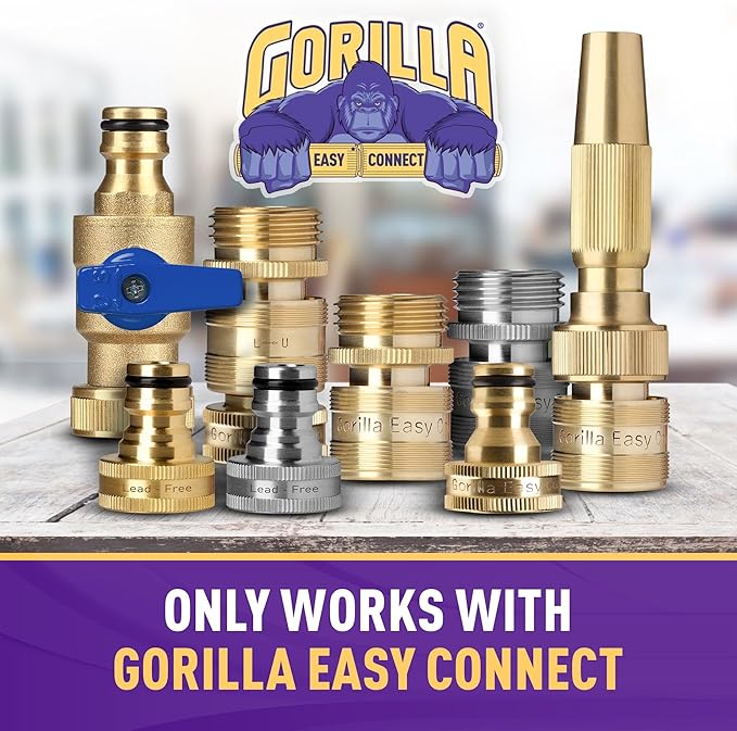 GORILLA EASY CONNECT Sweeper Spray Nozzle for Garden Hose Cleaning Strong Stream 1.5 Inch Nozzle 3/4 Inch GHT