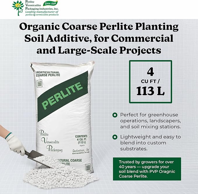 PVP Industries PVP105408 120 Quarts, 4 Cubic Foot of Organic Perlite Planting Soil Additive, White
