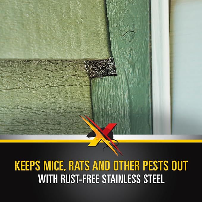 Xcluder Rodent Control Fill Fabric, Large DIY Kit, Stainless Steel Wool, Stops Rats and Mice