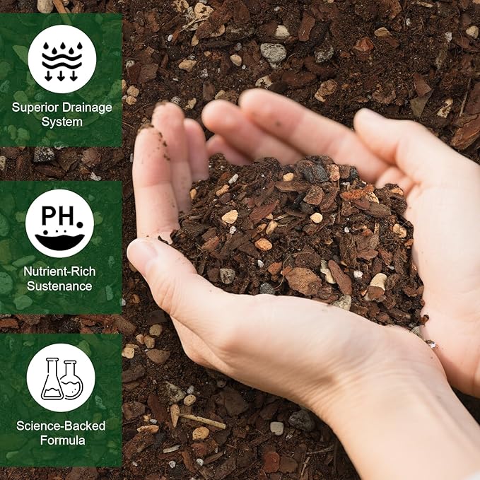 Doter Premium Bonsai Soil Mix with Enhanced Aeration & Drainage 10qt - Professional Grade Potting Soil for Bonsai Pots