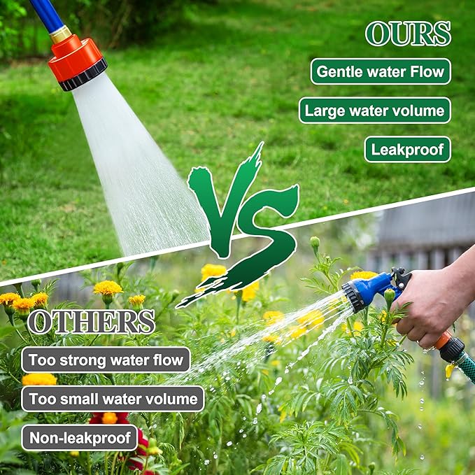 Dreyoo 2000 Holes Gardening Watering Nozzle for Outdoor Garden, 11 Gpm Garden Shower Sprayer Compatible with Hose Nozzles, Plastic Nozzle for Outdoor Watering Flowers, Vegetables, Plants(2 Pack)