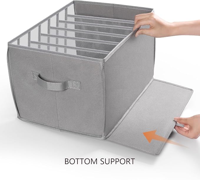 Zilink Wardrobe Clothes Organizer Pants Organizer Bins for Closet, 3 Pack