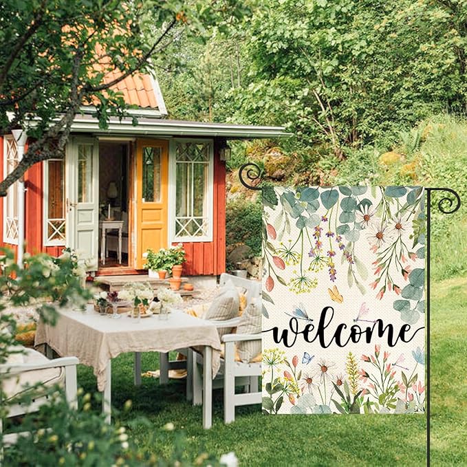 AVOIN colorlife Spring Daisy Flowers Garden Flag 12 x 18 Inch Double Sided, Seasonal Welcome Yard Outdoor Flag