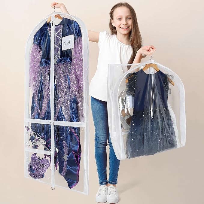 Univivi 50 Inch Dance Costume Garment Bags for Dancers, Clear