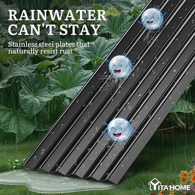 YITAHOME 6x3x1.5 2pcs Large Raised Garden Bed Kit, Galvanized Metal Planter Box with Gloves, Ground Nails, Support Rod, Outdoor Above Ground Planters for Plants Vegetables Flowers, Black