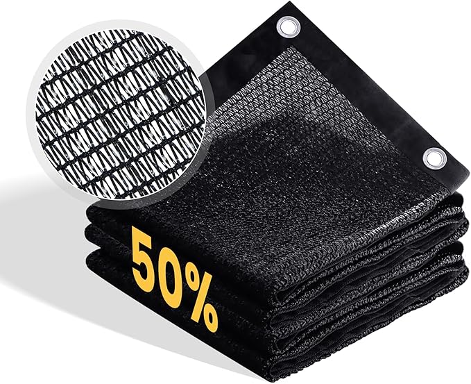 VICLLAX 50% Shade Cloth, 19x20FT Durable Black Mesh Trap with Every 3 FT Grommet, Sun Shade Fabric Netting for for Plants Cover, Greenhouse, Chicken Coop, Barn Kennel, Garden Patio