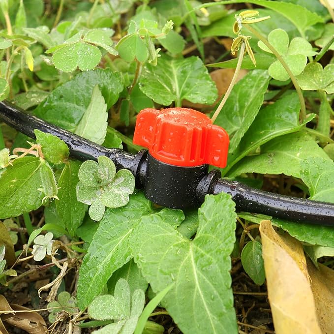 1/4" Drip Irrigation Valves, 40 Pcs Drip Irrigation Shut Off Switch Valve for 1/4 Inch Drip Irrigation Tubing, Water Flow Control Valve Drip Line Cut Off Valve for Drip Sprinkler Garden Systems