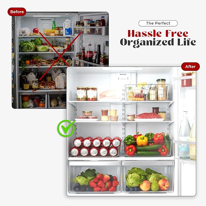 Utopia Kitchen Soda Can Organizer for Refrigerator & Pantry, 6 Pack, Clear | Durable Can Storage Organizer for Fridge & Kitchen Organization