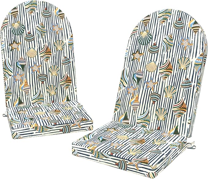 Outdoor Foam Adirondack Cushion, Water Repellent Foam Cushion for Adirondack Chairs Patio Furniture, 44 x 19 Inch, Crayon Shells