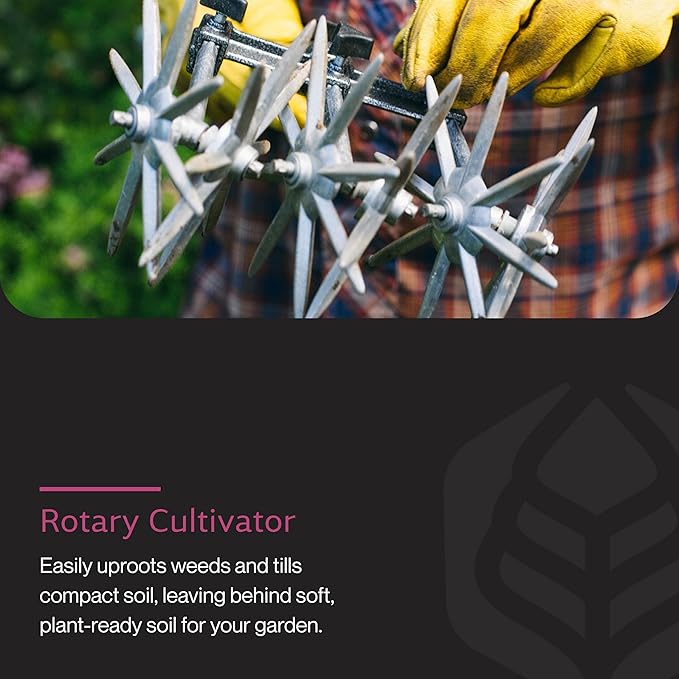 Yard Butler- Rotary Cultivator - Durable Garden Cultivator for Healthy Soil - Customizable Tiller to Meet Garden & Lawn Needs - Ergonomic Gardening Tool Design - Standard Packaging