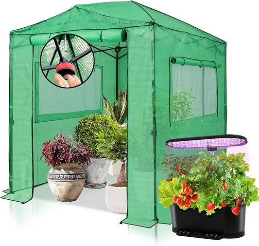 EAGLE PEAK 8x6 Pop Up Greenhouse with 15 Pods Hydroponics