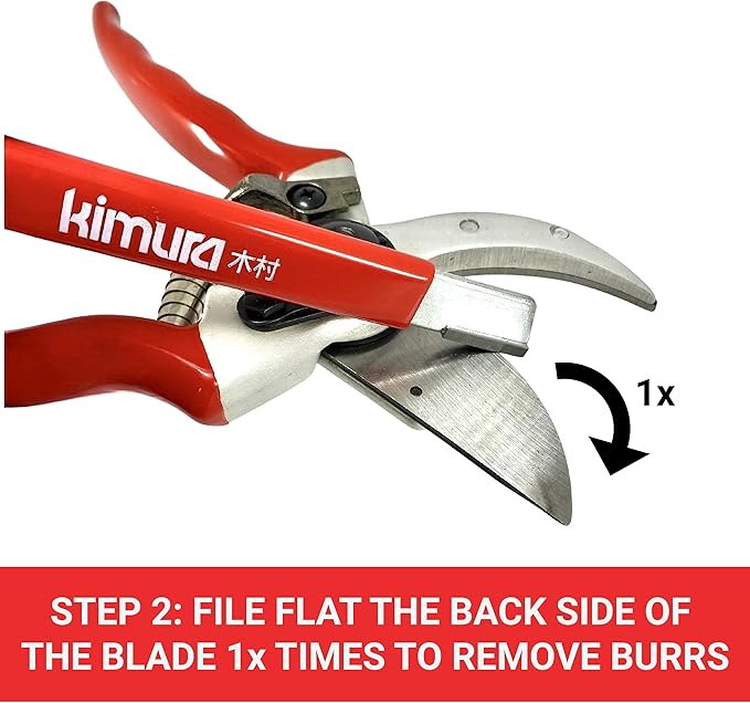 Kimura® 5” Pro Garden Tool Blade Sharpener - Premium Carbide Sharpener, Multipurpose Usage, Ideal for Pruners, Loppers, Garden Shears, Knives, Scissors & Hatchets, Ergonomic Non-Slip Vinyl Grip