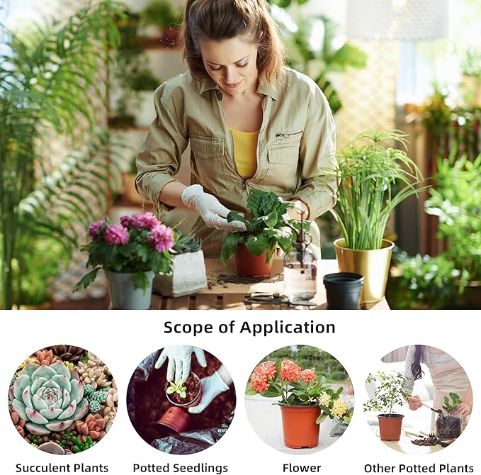 LWWTBS Plant Nursery Pot/Pots 200 Pcs 4" Plastic Small Plants Pots Flower Pots Seed Starting Pots for Plants Indoor Outdoor Seeding pots (with 200 Plant Labels)