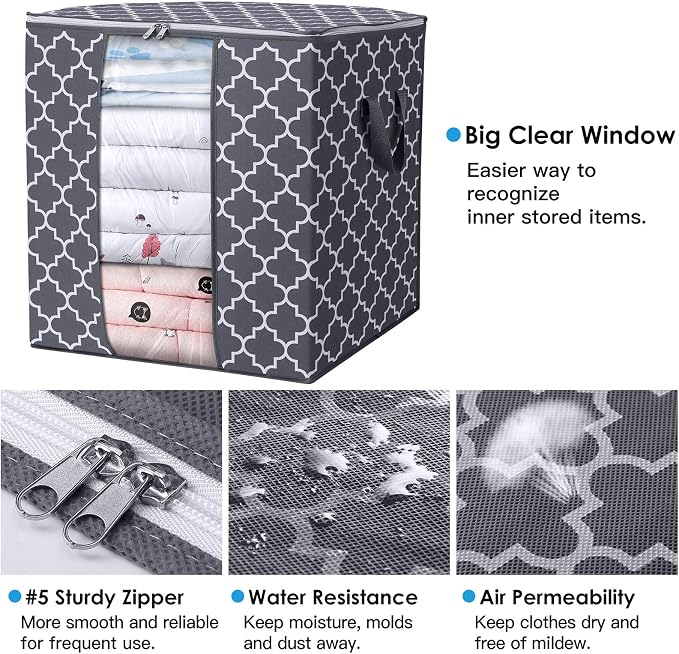 Storage Bags 4 Pack 100L Clothes Organization and Storage Containers