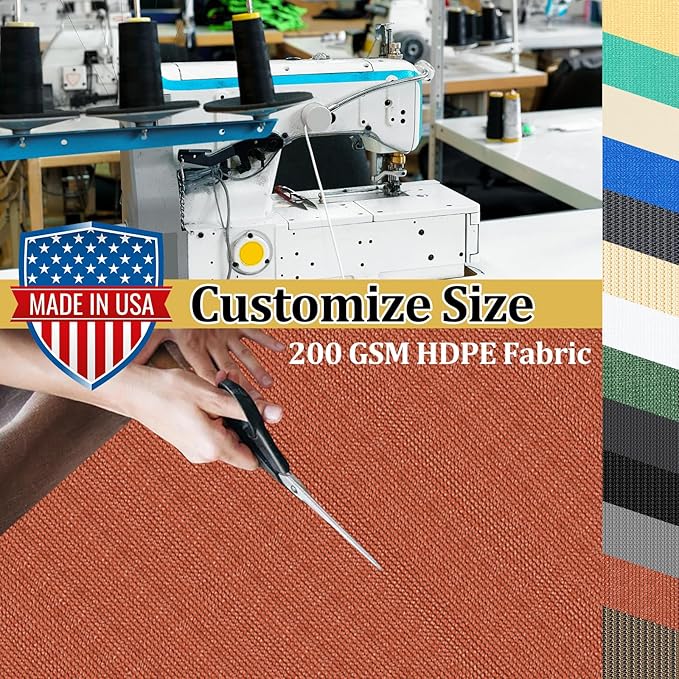 Shade&Beyond Customized Size 4' X 24' Shade Cloth with Grommets, 90% UV Protection UV Protection Mesh Tarp Sun Screens for Patio GN01, Rust Red
