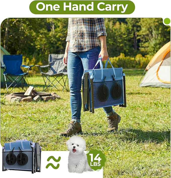 Collapsible Wagon Cart, Lightweight Portable Foldable Wagon with Wheels, 220lbs Utility Cart for Grocery, Light Camping, Sports, Easy to Fold & Store (Blue)