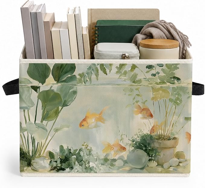 Gold Fish Tank Storage Bins Box with Handles