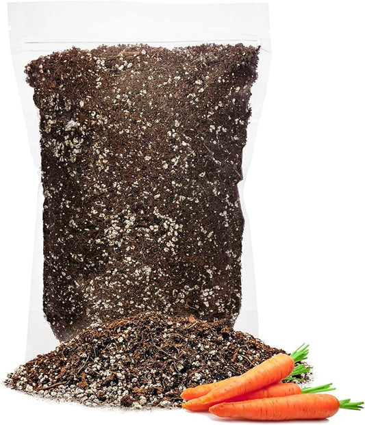 GARDENERA Premium Organic Potting Soil for Carrots - (5 Quart Bag)
