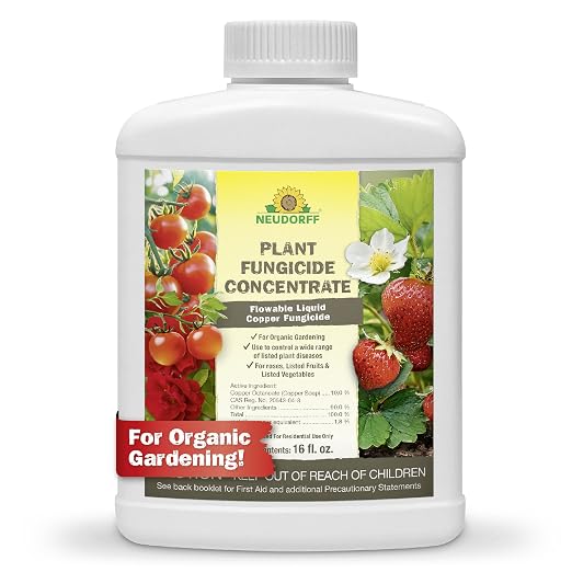 Neudorff Plant Fungicide Concentrate for Roses, Fruits & Vegetable 16 OZ | Ready-to-Use Copper Soap Fungicide Control Powdery Mildew and Other Diseases and Fungus for Organic Gardening,