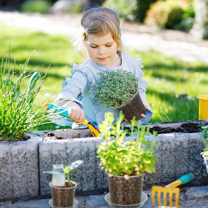 FUIJOL 6 Inch Clear Nursery Pots for Plants with Sacuers 15 Pack, Plastic Flower Pots with Drainage Holes, Variety Pack Seedlings Garden Pot for Indoor Outdoor (6 inch)