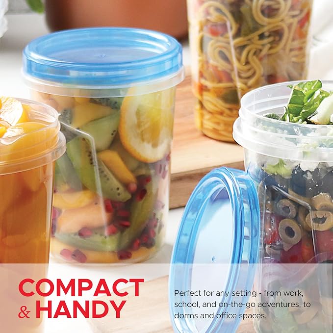Tafura Freezer Containers, 12 Pack, 32 Oz, Leakproof BPA-Free Lids