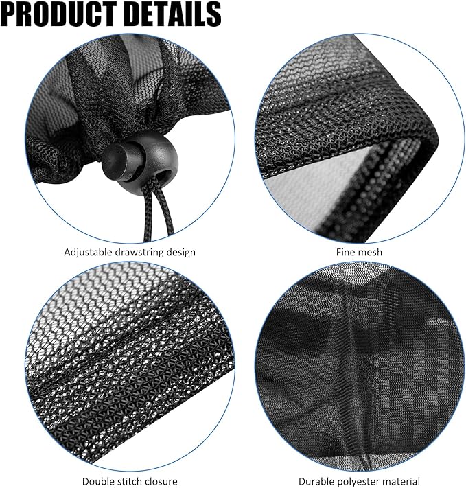 4 Pcs Mesh Cover for Rain Barrels with Drawstring, Rain Barrel Netting Screen to Collect Rainwater from Gutter, Keeps Leaves and Debris from Falling into Rain Barrels for Outdoor Garden-39 Inch